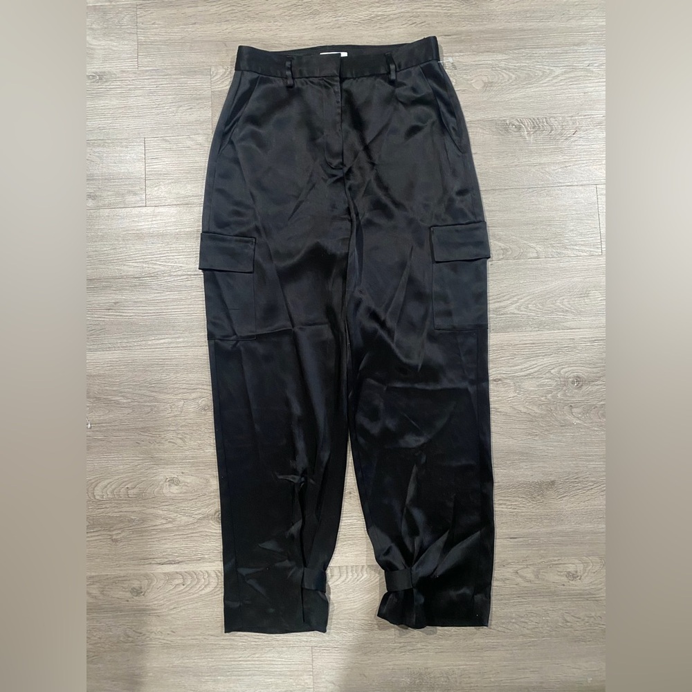 Babaton Women’s Black Cargo Pants Satin